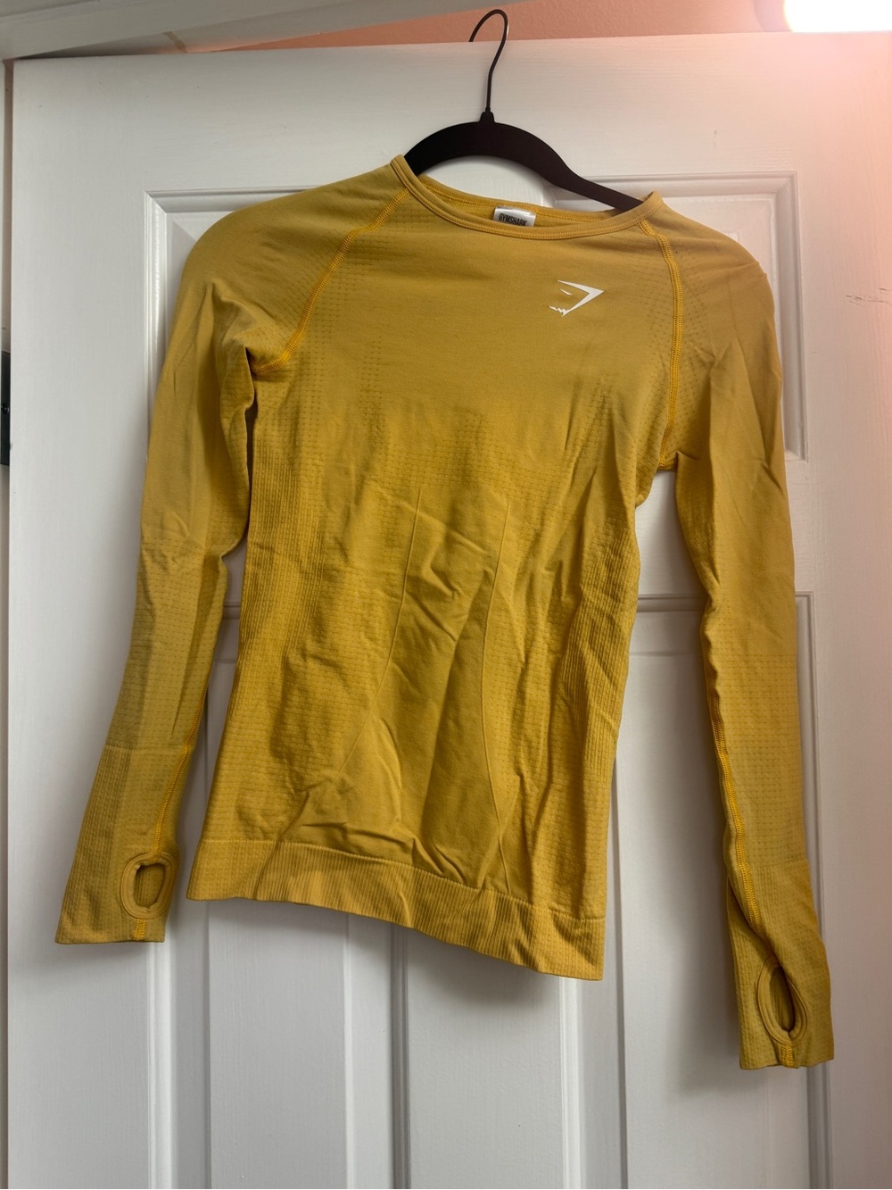 Gymshark Long Sleeve Seamless Top in Mustard Yellow